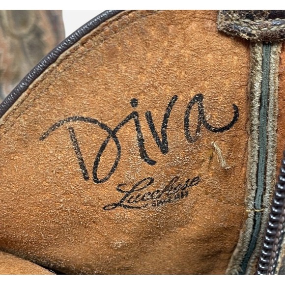 Lucchese Diva Savina Cowboy Boots Brown 7 B Western Ankle Limited Edition - Picture 9 of 11